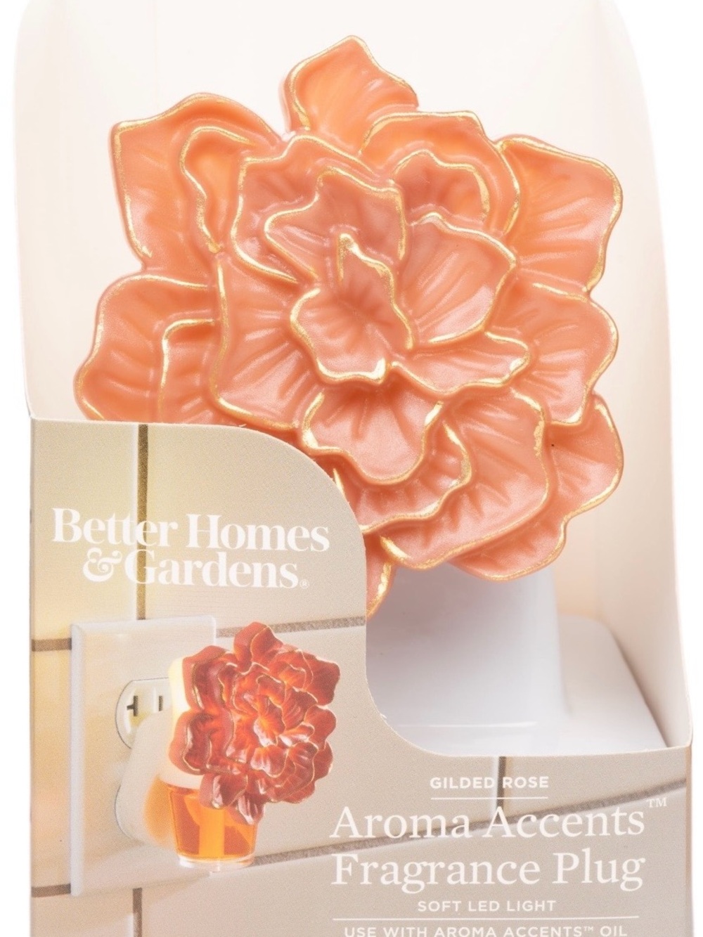 Better Homes And Gardens Peach Gilded Rose Fragrance Plug-In Accent